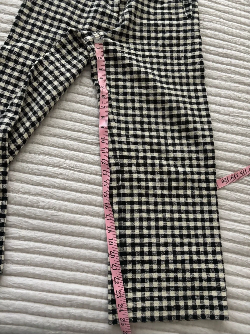 Sezane Martin Crop Trousers Black/ Ecru Gingham - Size 6 - Picture 9 of 9